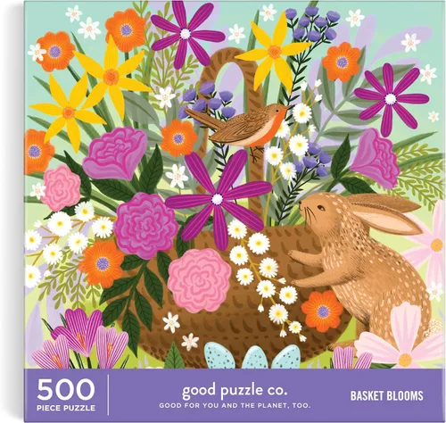 Vista 3 de Good Puzzle co. - Basket Blooms - Rompecabezas de 500 piezas Flores de cesta