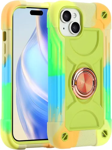 Vista 92 de MARKILL Funda compatible con iPhone 14 Pro de 6.1 pulgadas con soporte de anillo integrado, protección contra caídas de grado militar, carcasa Palta
