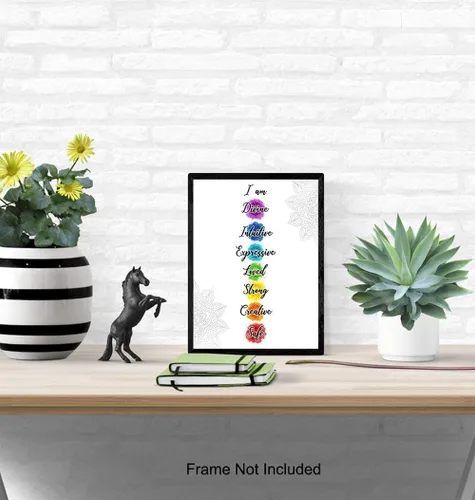 Vista 4 de Decoración de pared de chakras, inspiradora motivación de budismo zen, decoración de habitación para spa, dormitorio, baño, oficina, regalos