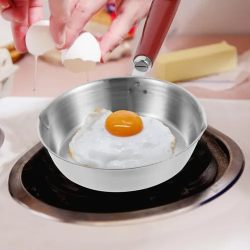 Vista 9 de SHOWERORO Sartén para casa de muñecas, mini sartén para huevos, mini muebles de casa, accesorios de cabina de fotos para bricolaje, accesorios