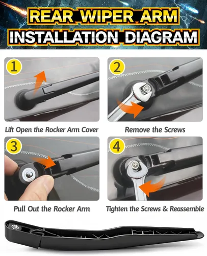 Vista 5 de Conjunto de limpiaparabrisas trasero, repuesto para Ford Escape 2013-2019 Juego de brazos de limpiaparabrisas trasero - Precisión estilo OEM