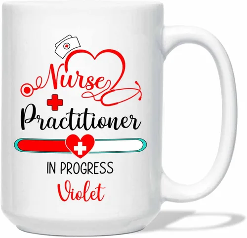 Vista 7 de Taza de enfermera practicante con nombre personalizado, regalo NP, taza de café para estudiante de enfermería, regalo médico personalizado