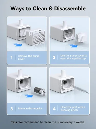 Vista 5 de Fuente de agua inteligente para gatos de 118 oz/3.5 L con control de aplicación, fuente de agua para gatos con boquilla de gatito, fuente de agua