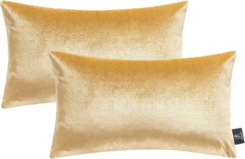Vista 59 de Phantoscope Paquete de 2 fundas de almohada decorativas de terciopelo suave y cuadrado para sofá, color beige, 18 x 18 pulgadas, 17.7 x 17.7 in