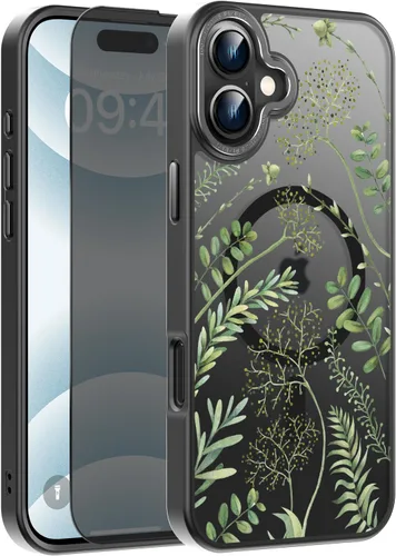 Vista 34 de Goodon para iPhone 15 Pro Max con protector de pantalla de privacidad, compatible con Magsafe, funda translúcida mate a prueba de golpes - Linda