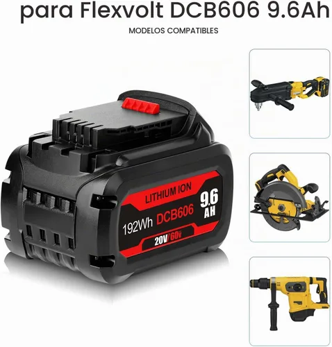 Vista 4 de 【Actualizada】Batería de repuesto de 20 V/60 V MAX 9600 mAh para Dewalt 60 V batería Flex Volt MAX DCB606 DCB612 DCB606-2 DCB609-2 DCB204 DCB206