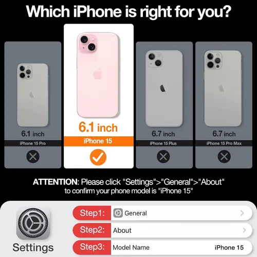 Vista 2 de TORRAS Funda con soporte giratorio de 360° para iPhone 15/iPhone 14, compatible con MagSafe, soporte de anillo magnético
