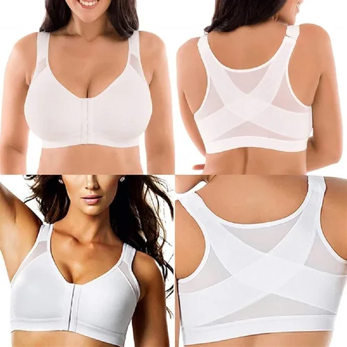 Vista 5 de XINSHIDE 1 2 3 piezas sujetador deportivo con cierre frontal para mujer con malla cómodo sin varillas brasier acolchado pushup ropa