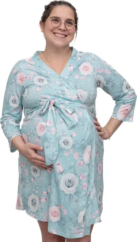Vista 2 de MOMMY O CLOCK Maternity Robe for Hospital - Labor, Delivery & Nursing Gown for Women