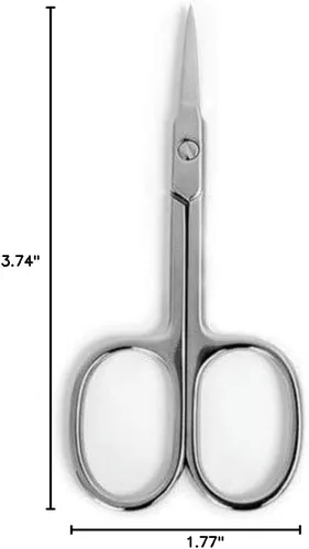 Vista 2 de Tijeras profesionales pequeñas de manicura para cutículas para cabello facial, uñas, bigote, cejas, pestañas, nariz, oreja, belleza, hombres