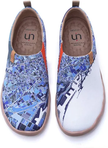 Vista 85 de UIN Zapatos de viaje para caminar para hombre, sin cordones, de lona, informales, ligeros, cómodos y modernos, diseño de perritos felices Ahhhhh