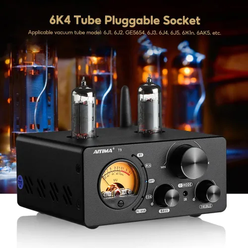 Vista 4 de AIYIMA Amplificador Bluetooth T9 200W Amplificador de alta fidelidad Digital Clase D Amplificador de potencia 2.0/2.1 Canal Tubo de vacío DAC Amp