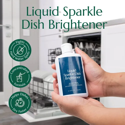 Vista 2 de CLEANOMIC Liquid Sparkle - Abrillantador de platos - Ayuda de enjuague para lavavajillas