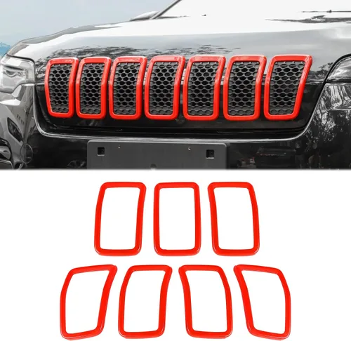 Vista 8 de JeCar Insertos de Parrilla ABS Kit de Moldura de Cubierta de Rejilla Compatible con Jeep Cherokee 2019-2021 KL, Negro