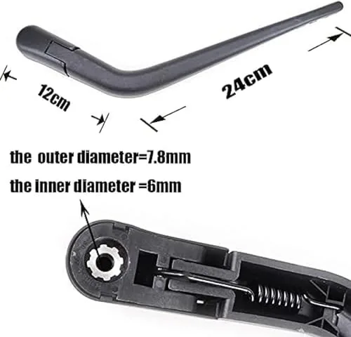 Vista 2 de Limpiaparabrisas trasero y brazo de limpiaparabrisas para Nissan Marzo Hatchback 2010-2015 12" limpiaparabrisas trasero