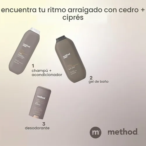 Vista 8 de Method Champú 2 en 1 para hombre + acondicionador, cedro + ciprés, 14 onzas.