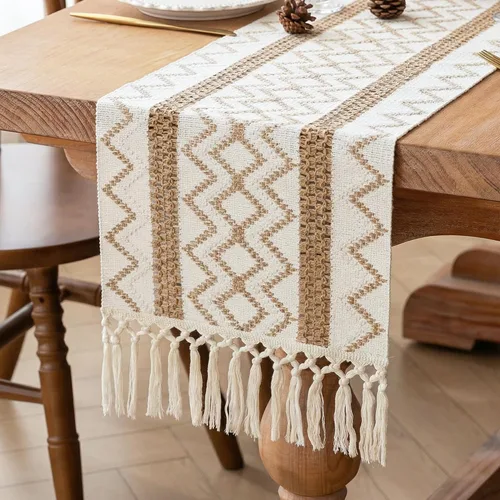 Vista 29 de FEXIA Camino de Mesa Negro con Borlas de 72 Pulgadas Macramé Boho Estilo Granja Camino de Mesa para Decoración de Dormitorio y Comedor