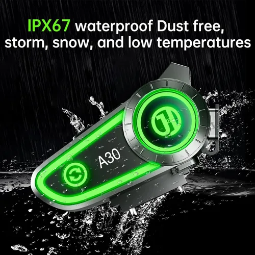 Vista 4 de Auriculares Bluetooth para Motocicleta con Cancelación de Ruido, Casco Bluetooth con Bluetooth 5.3 Integrado y Adecuado para la Mayoría de Cascos