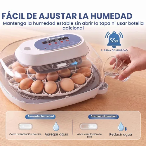 Vista 5 de Sailnovo 24 Egg Incubators for Hatching Eggs, 360° View with 4 Modes, Blue