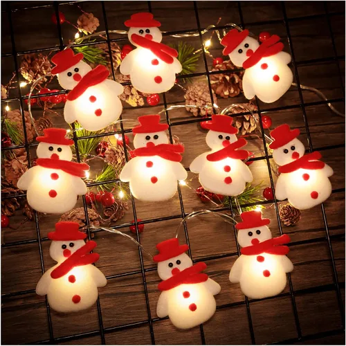 Vista 2 de Christmas Snowman String Lights, 10 LEDs 5.4ft Waterproof