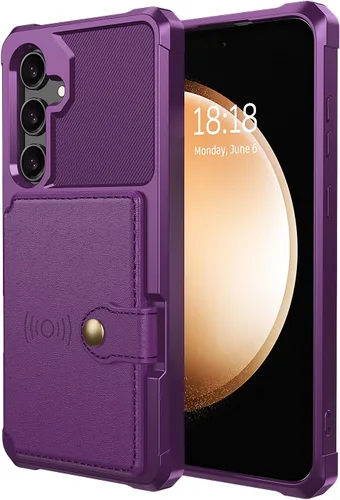 Vista 53 de Funda para Samsung Galaxy S21 Ultra con tarjetero, compatible con soporte magnético para automóvil, resistente a los golpes, resistente, suave, TPU