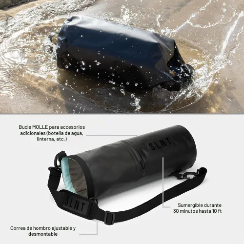 Vista 3 de SLNT Bolsa Seca Faraday Impermeable - Mochila de Nailon Impermeable 420D con Bloqueo de Señal - Protege los Dispositivos Electrónicos del Agua