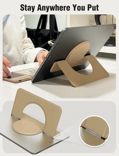 Vista 5 de Nillkin Soporte adhesivo delgado para iPad, soporte multiángulo para tablet con parte trasera magnética para iPad/Galaxy Tab y todas las tabletas