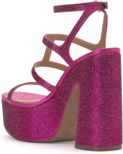 Vista 4 de Jessica Simpson Tacones de bloque con tiras de diamantes de imitación para mujer