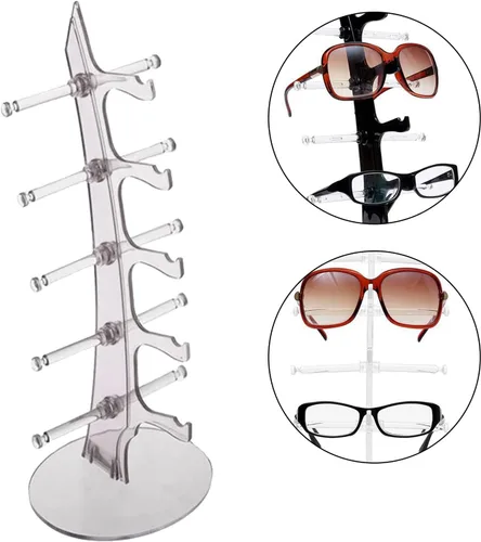 Vista 2 de Organizador de caja de joyería para mujeres y niñas para 5 lentes de sol soporte para gafas caja de joyería de viaje caja de pecho 494 transparente