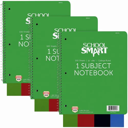 Vista 10 de School Smart Cuaderno de espiral no perforado de 1 materia, 100 hojas, 11 x 8-1/2 pulgadas