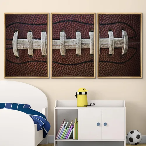 Vista 196 de wall26 Lienzo enmarcado para pared, juego de arte de primer plano, detalles de costuras de béisbol, atletas deportivos, fotografía, moderno