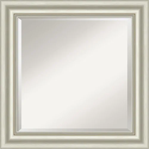 Vista 29 de Amanti Art - Espejo de baño plateado para sobre lavabo, espejo rectangular de níquel cepillado de 33x43, marco moderno extragrande, se cuelga