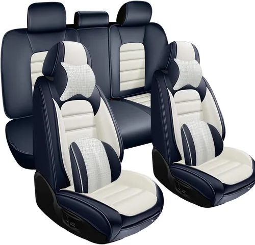 Vista 16 de Fundas de asiento para GMC Canyon 2004-2024, 2 fundas de asiento de automóvil de cuero, fundas protectoras de asiento impermeables, fundas