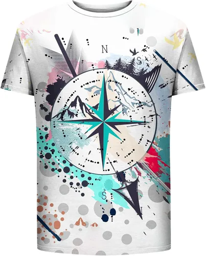Vista 4 de Camisas de manga corta para hombre 2023 de verano para hombre, blusa de impresión digital, camiseta básica casual con cuello redondo