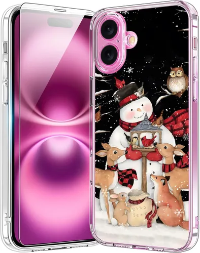 Vista 11 de bicol - Funda protectora a prueba de golpes para iPhone 15 Plus, funda delgada de acrílico transparente y diseños modernos para niña y mujer, 6.7