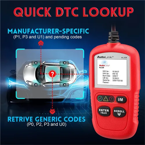 Vista 8 de Autel Autolink Al329 (Actualización de AL319) Lector de Códigos OBDII Escáner