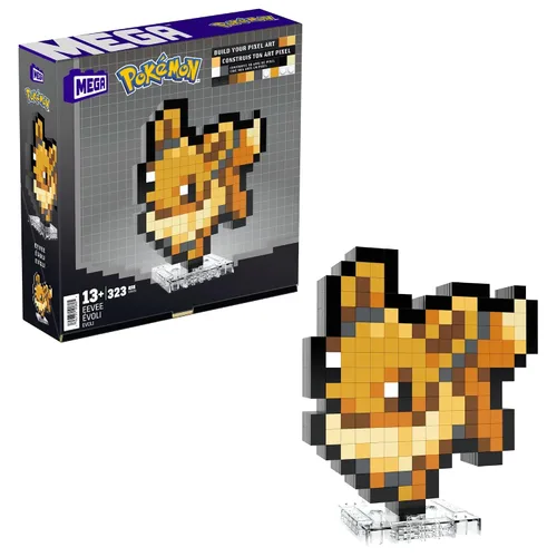 Vista 7 de MEGA Pokemon Mew - Juego de construcción de 434 piezas con 1 figura de acción retro pixelada para decoración de pared o mesa, HWR80