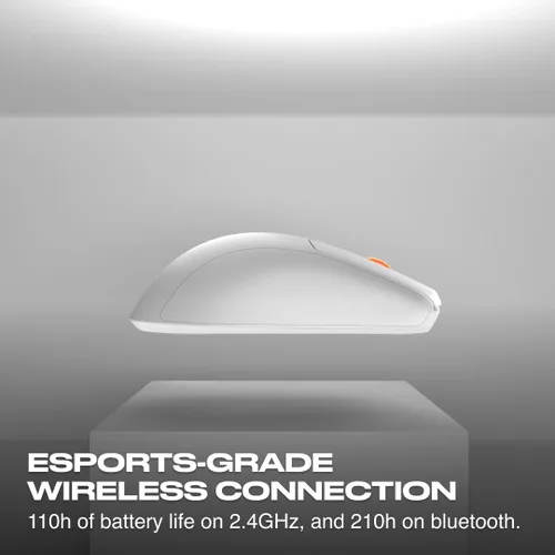 Vista 4 de Fnatic BOLT - Mouse inalámbrico blanco para juegos, sensor Pixart 3370, 2.27 oz, WiFi y Bluetooth, duración de la batería de 110-210 horas, carga