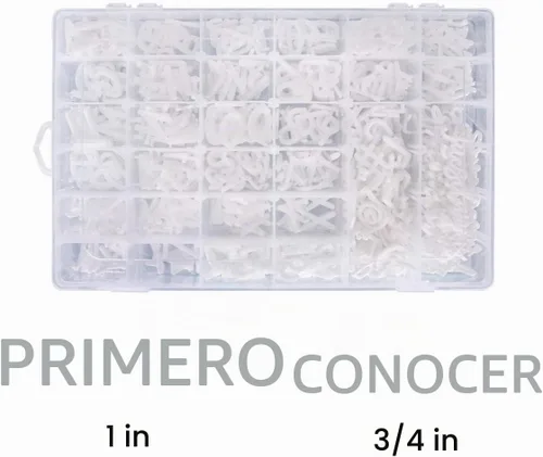 Vista 5 de Solo letras de tablero de cartas, 646 caracteres precortados con bandeja de clasificación, letras de tablero de fieltro (blanco, 1 y 3/4 pulgadas)