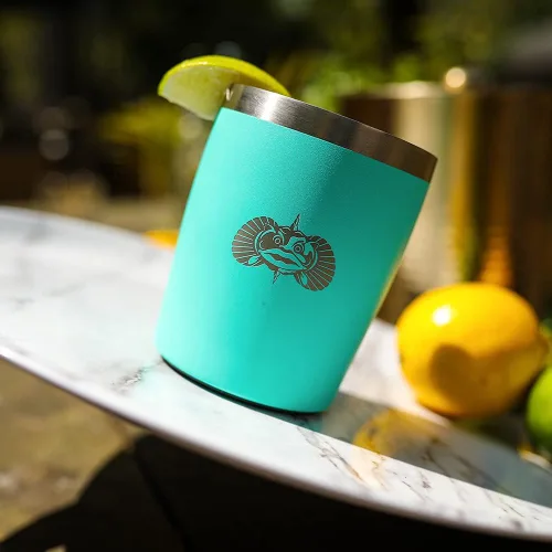 Vista 7 de Toadfish Paquete de 2 vasos de acero inoxidable con aislamiento de doble pared de 10 onzas sin vuelco, con bandeja para bolas de hielo y tapa fácil