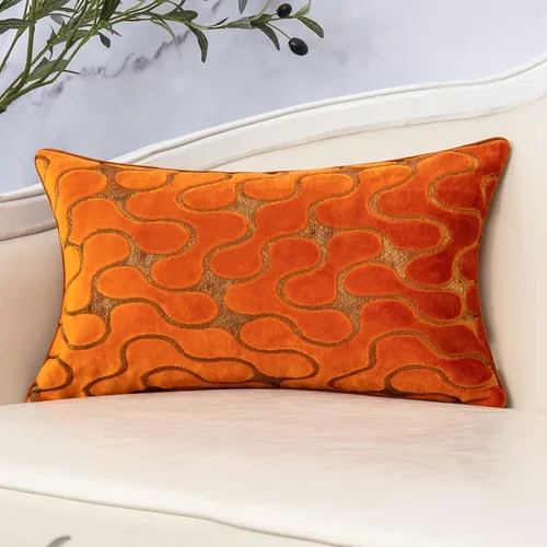 Vista 16 de Yangest Funda de Almohada Decorativa Cuadrada Beige de Terciopelo Ondulado, Funda de Cojín Moderna con Cremallera para Sofá, Sofá de Dos Plazas