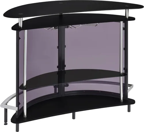 Vista 7 de Coaster Home Furnishings - Amarillo - Vidrio - Armario de vino independiente con marco de metal curvado y almacenamiento - Comedor y bar en casa