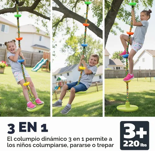 Vista 4 de ZNCMRR Cuerda de Escalada para Columpio de Árbol, Asiento de Columpios Resistente de Reemplazo para Niños, Asiento de Columpios de Escalada