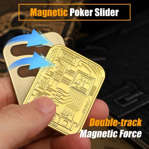 Vista 3 de Cool Chip Fidget Slider para niños, juguetes para ansiedad para adultos, juguetes magnéticos de metal, juguetes de escritorio, accesorios EDC
