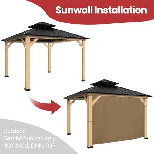 Vista 6 de Coastshade Panel de toldo de pérgola de repuesto para pérgola de 8 pies, paneles de privacidad para cenadores con 10 anillos de cortina y ganchos