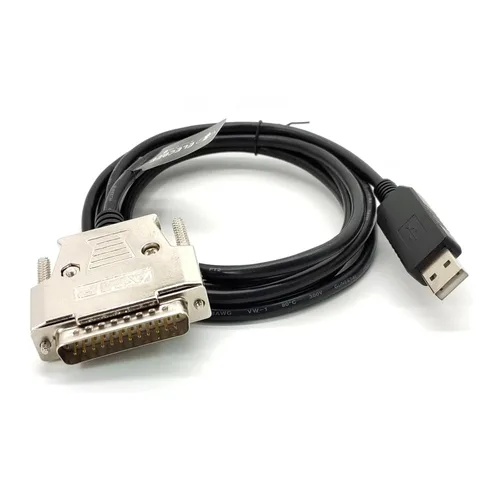 Vista 2 de Cable de impresora paralelo USB a DB25 con chip FTDI, cable USB macho a puerto serie DB25 macho, compatible con sistemas Windows, Vista, Linux