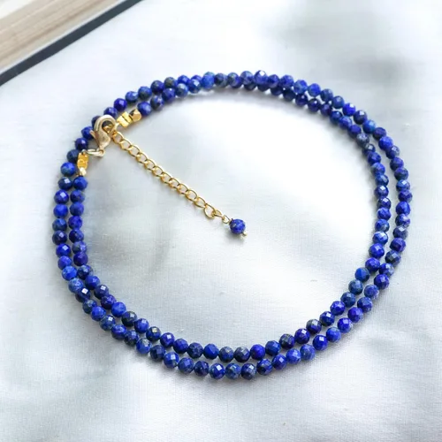 Vista 34 de Gempires - Collar de cuentas de piedras naturales hechas a mano, joyería de cristal hipoalergénica de 20 pulgadas, chapado en oro, joyería de moda