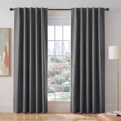 Vista 25 de PONY DANCE Cortinas cortas con aislamiento térmico para ventana pequeña, para guardería, baño, cocina, lavandería, caravana, sótano, 29 pulgadas