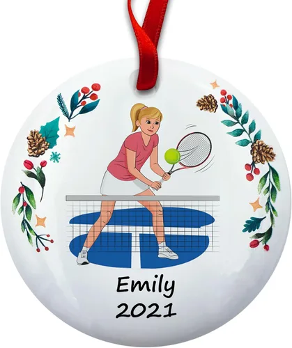 Vista 12 de Regalo de pickleball – Regalo de jugador de pickleball para hombres – Papá Abuelo Entrenador – Adorno de árbol de Navidad