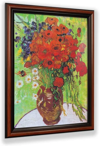 Vista 27 de Vincent Van Gogh - Arte de pared enmarcado con diseño de flores de almendra, maravilloso para exhibir en la cocina, el baño o la decoración